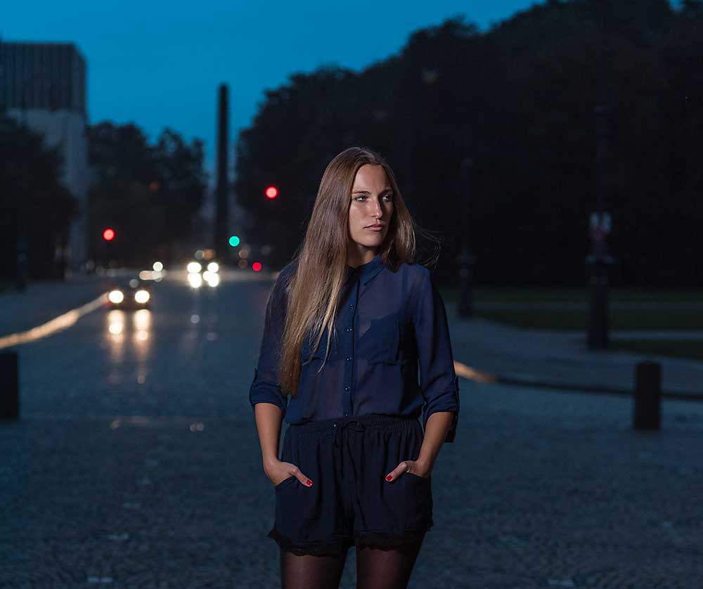 Fotokurs City Light Portrait blaue Stunde Nightlight – Fotokurs in München bei Aufschnaiter Fotografie