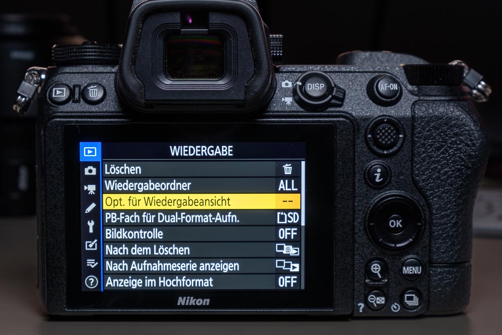 Nikon z6 II Menüeinstellungen