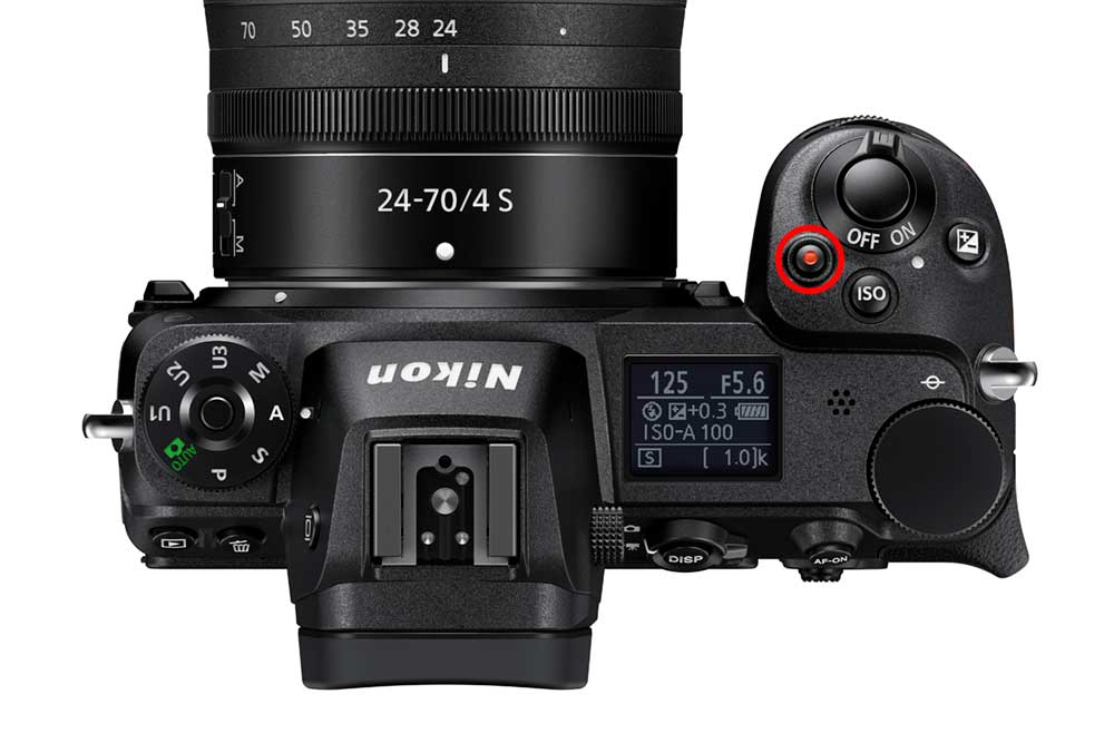 Nikon Z6 Oberseite mit Video-Taste