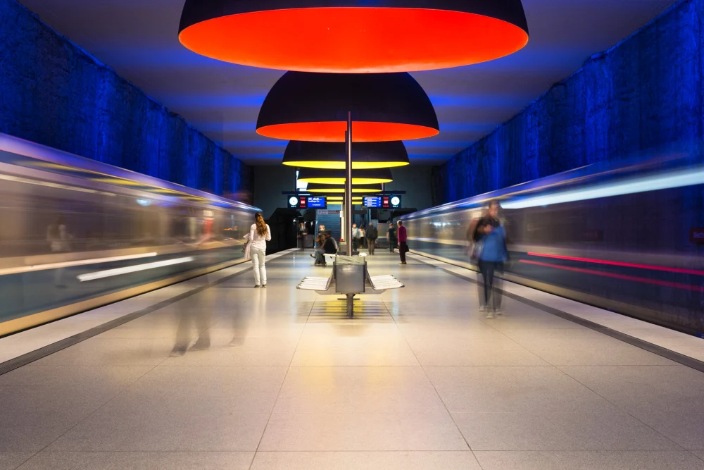 Langzeitbelichtung U-Bahn München im Fotokurs