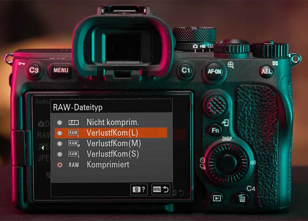sony a7 raw Einstellungen