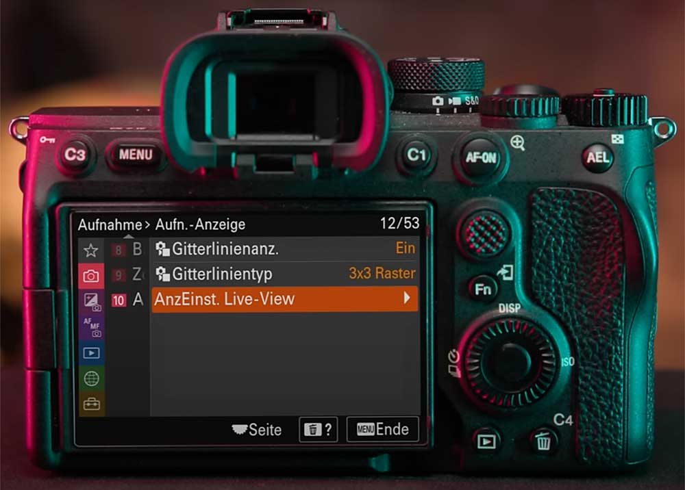 sony a7 live view
