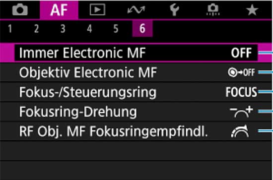 canon r5 r6 mark ii autofokus einstellungen