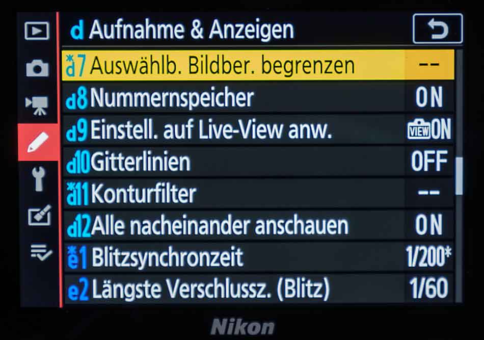 Aufnahme & Anzeige bei Nikon Z6 II einstellen