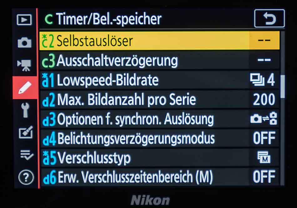 Individualfunktionen einstellen Nikon z6 II
