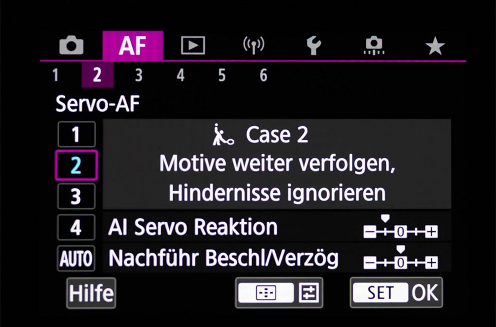 canon R7 af menü
