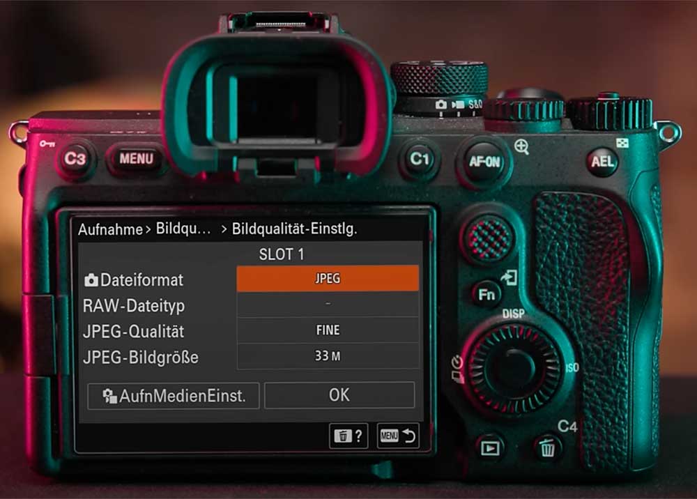 sony a7 IV Bildqualität einstellen