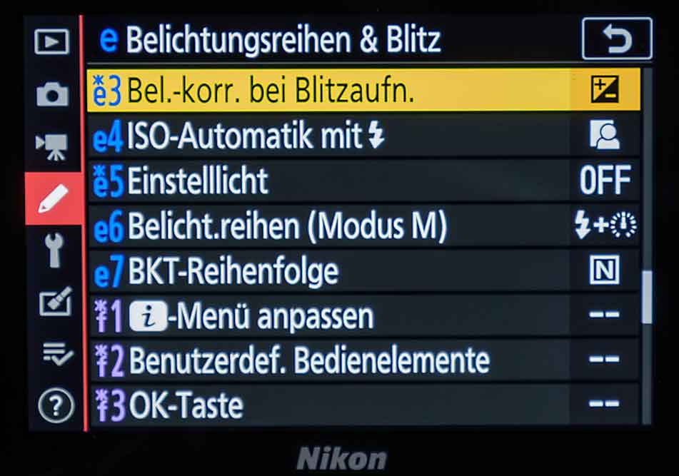 Individualfunktionen bei Nikon z6 einstellen