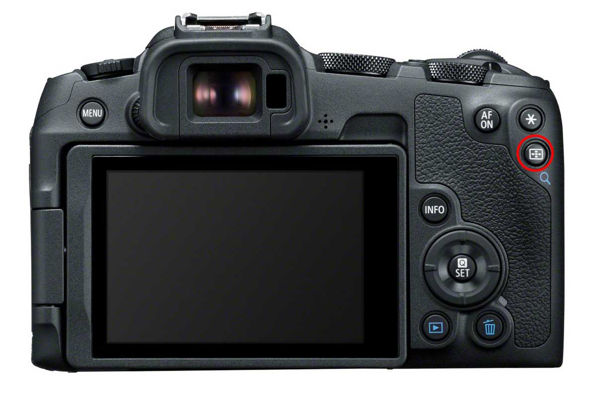 canon r8 Ansicht hinten af-bereich wählen