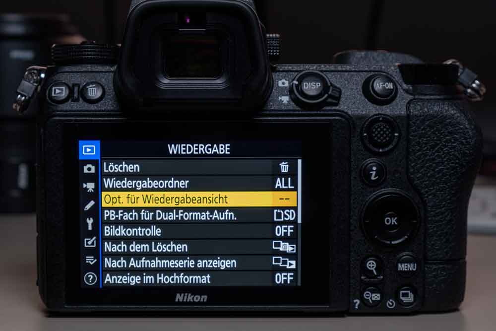 Nikon z6 II Kameramenü einstellen