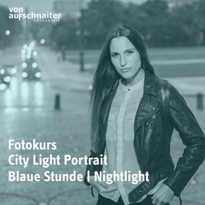 Fotokurs city light portrait blaue stunde